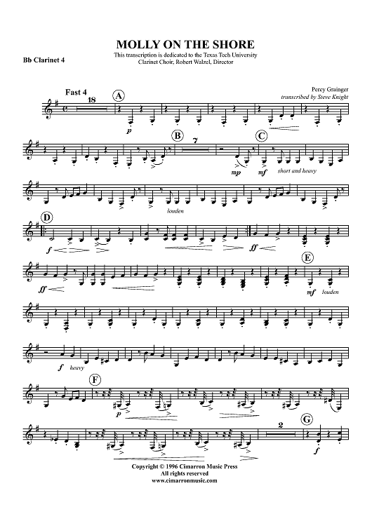Molly on the Shore - B-flat Clarinet 4