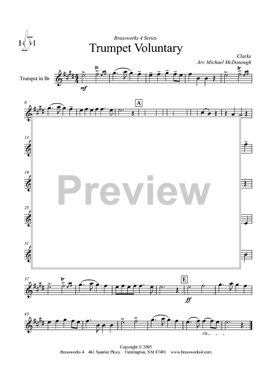 Trumpet Voluntary - Trumpet in B-flat