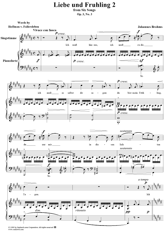 Liebe und Frühling II - From "Six Songs" op. 3, no. 3