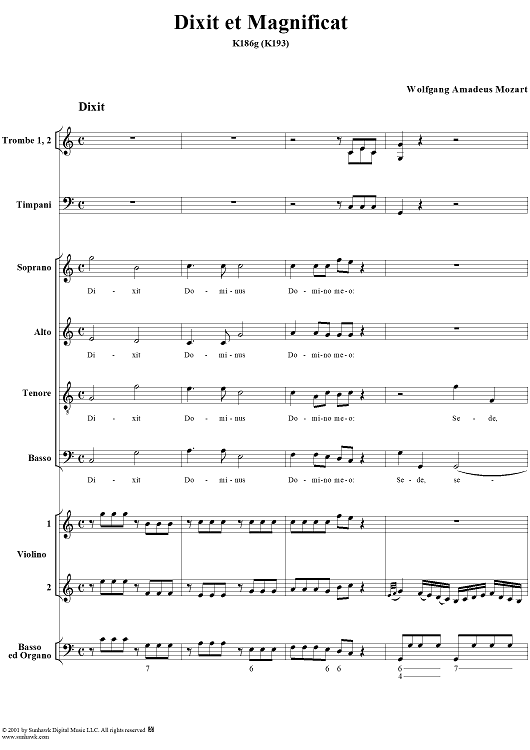 Dixit et Magnificat in C, K186g (K193)