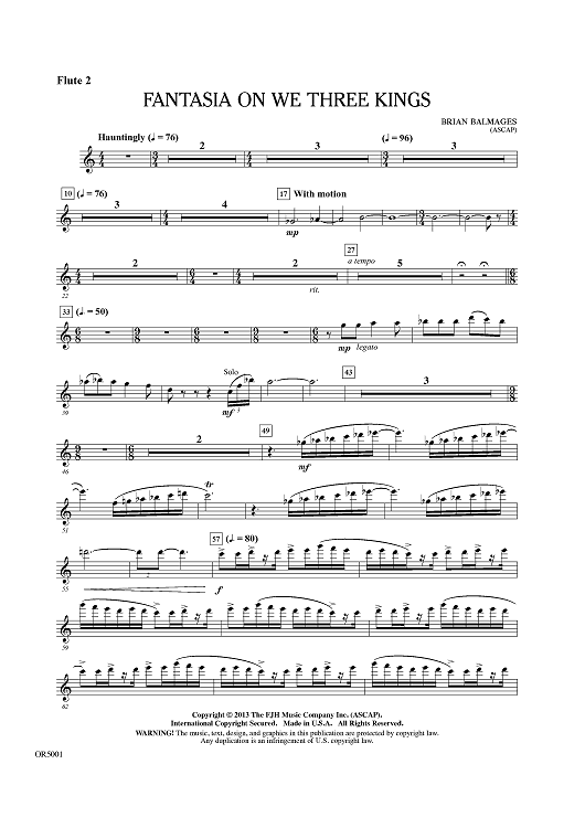 Fantasia On We Three Kings - Flute 2