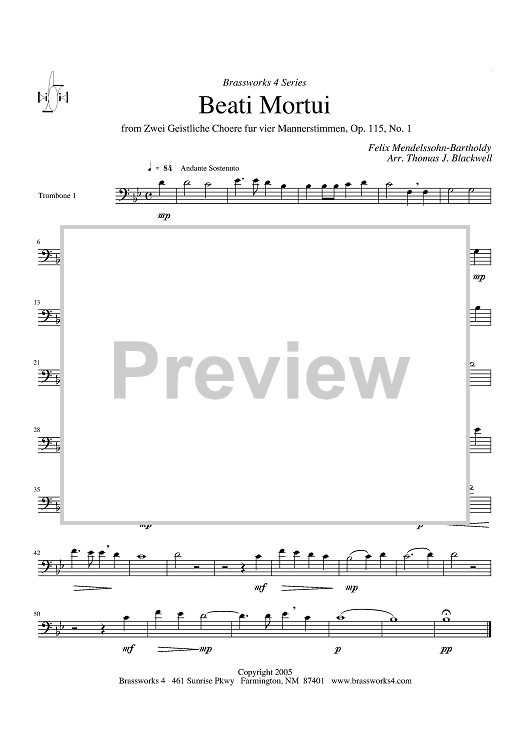 Beati Mortui - Trombone 1