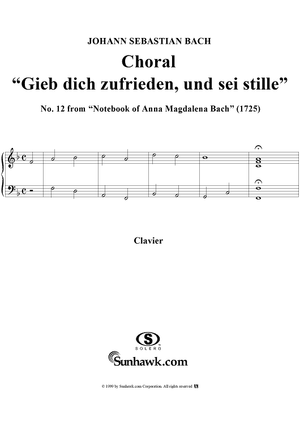 Choral ("Gieb dich zufrieden") from the Notebook of Anna Magdelena Bach