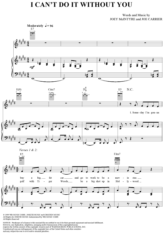 I Can't Do It Without You