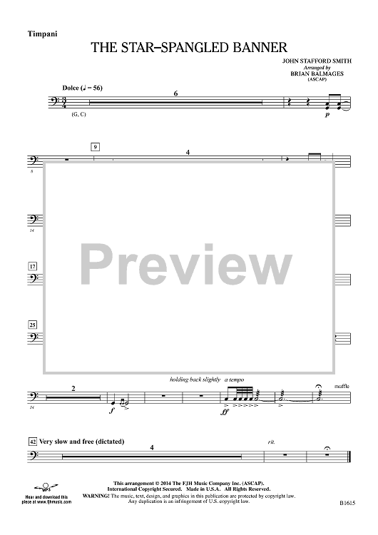 The Star-Spangled Banner - Timpani