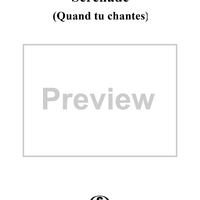 Serenade (Quand tu chantes) - Piano Score