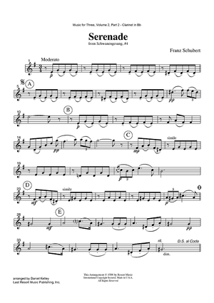 Serenade - from Schwanengesang, #4 - Part 2 Clarinet in Bb