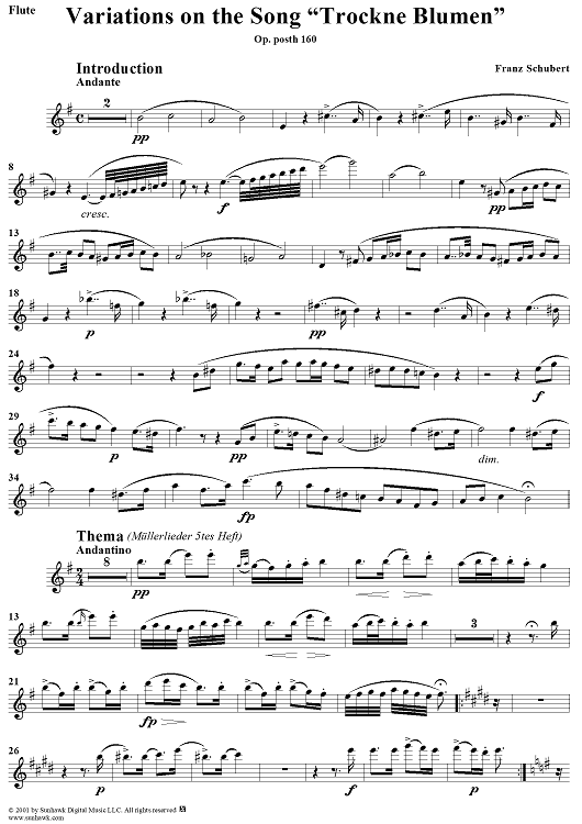 Variations on Trockne Blumen - Flute