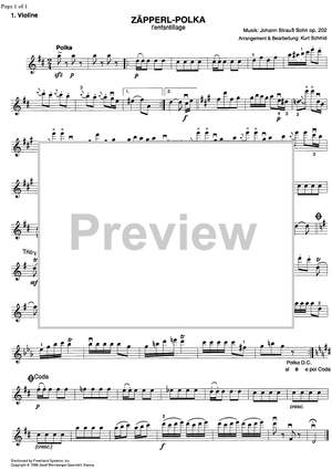 Zäpperl Polka Op.202 - Violin 1