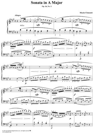 Sonata in A Major, Op. 36, No. 1