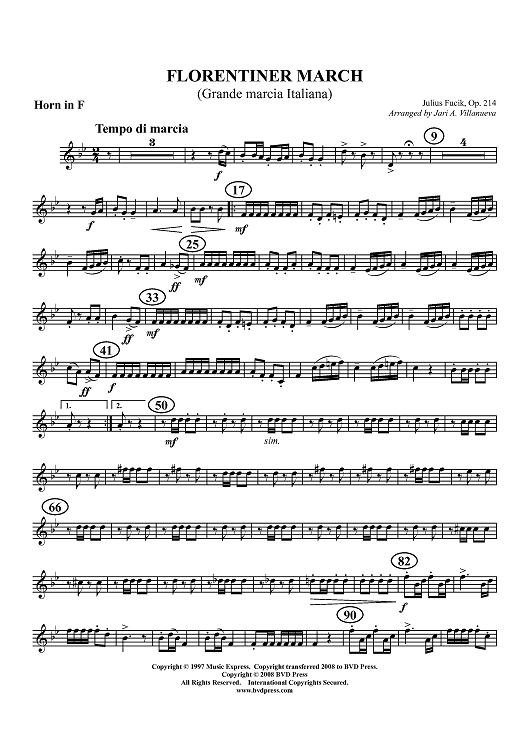 Florentiner March (Grande marcia Italiana) - Horn in F