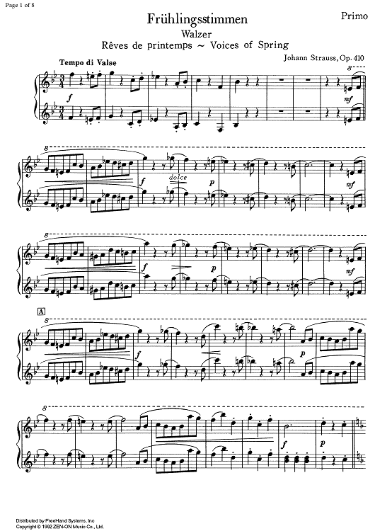 Frühlingsstimmen Op.410 - Piano 1