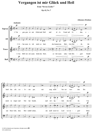 Vergangen ist mir Gluck und Heil - No. 7 from "Seven Lieder" op. 62