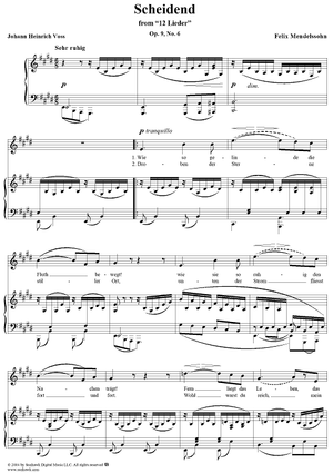 Twelve Lieder, Op. 9, No. 6: "Parting" (Scheidend)