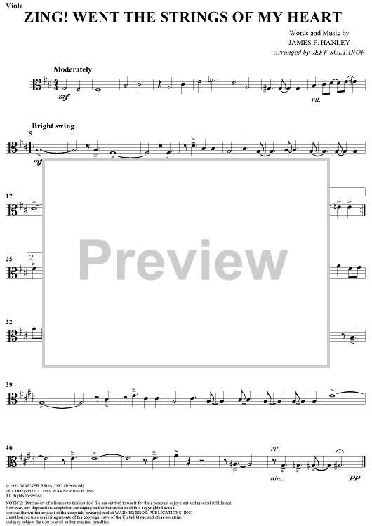 Zing! Went the Strings of My Heart - Viola