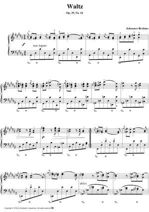 Sixteen Waltzes, op. 39, no. 14 in G-sharp minor