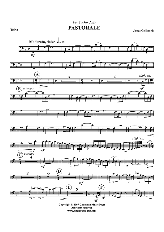 Pastorale - Euphonium/Tuba Solo