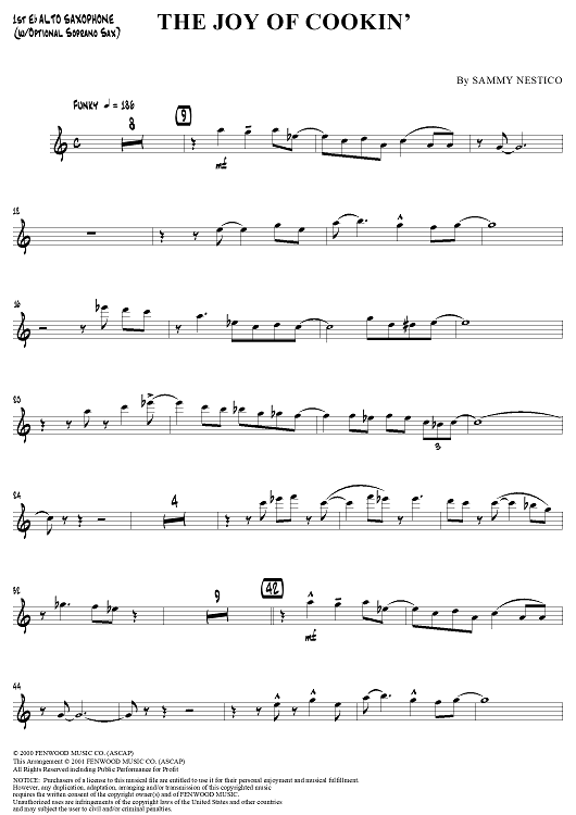 The Joy of Cookin' - Alto Saxophone 1/Soprano Sax