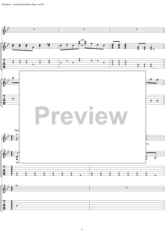Roulette 2025 guitar tab