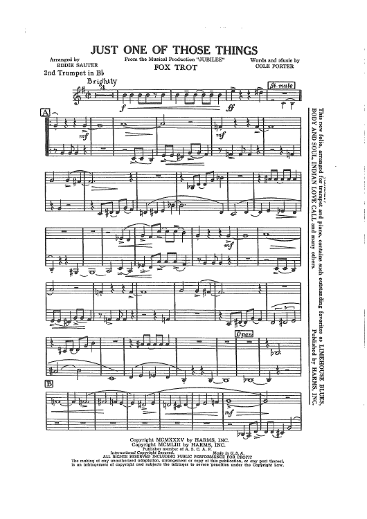 Just One Of Those Things - Trumpet 2 in Bb