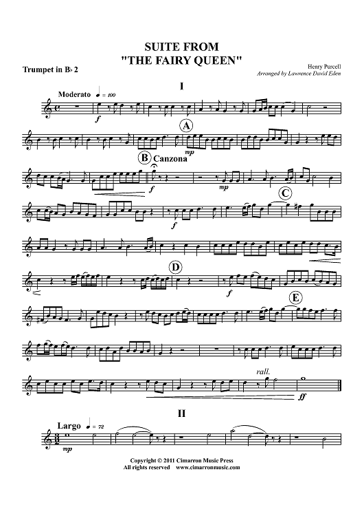 Suite from "The Fairy Queen" - Trumpet 2 in Bb