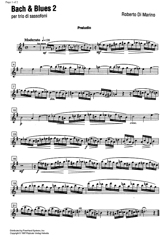 Bach and Blues  2 - E-flat Alto Saxophone