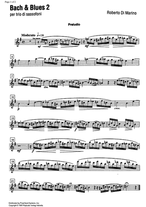Bach and Blues  2 - E-flat Alto Saxophone