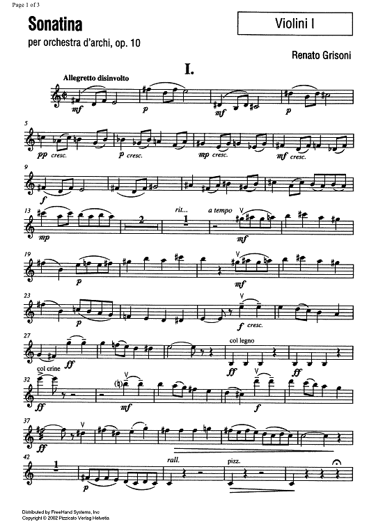 Sonatina Op.10 - Violin 1