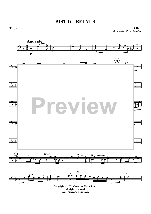 Bist du bei Mir - Tuba