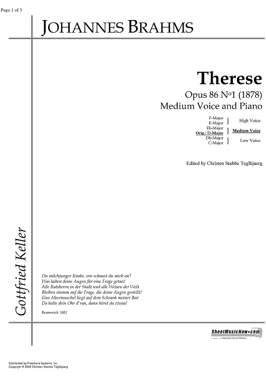 Therese Op.86 No. 1