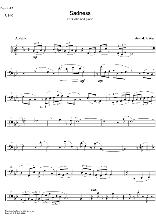 Sadness - Cello