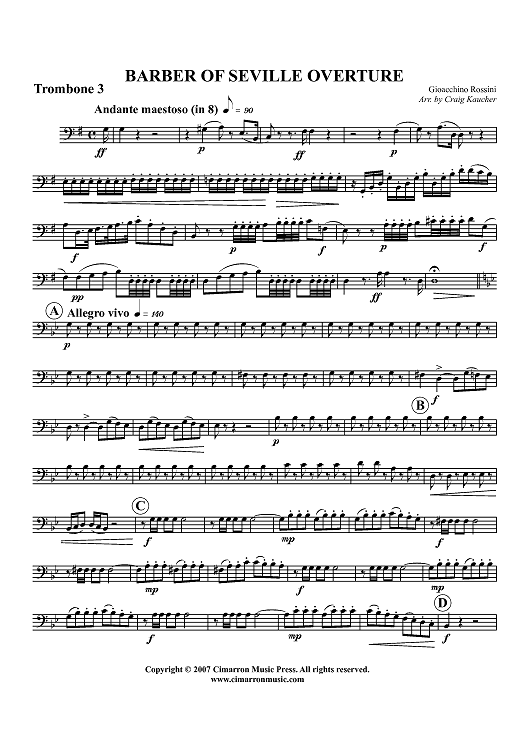 Barber of Seville Overture - Trombone 3