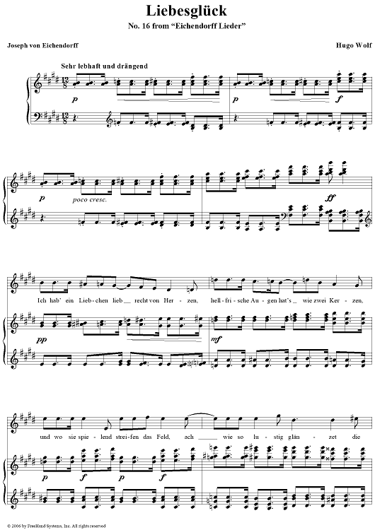 Liebesglück, No. 16 from "Eichendorff Lieder"