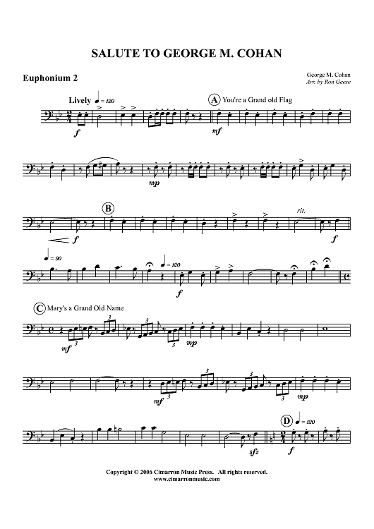Salute to George M. Cohan - Euphonium 2 BC/TC