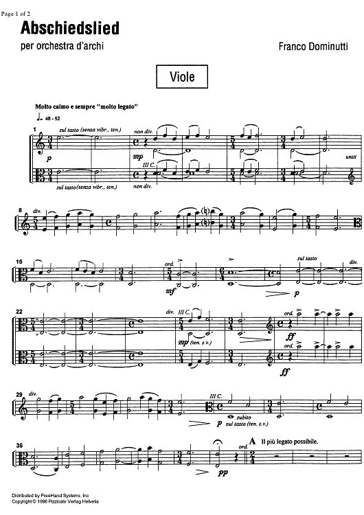 Abschiedslied - Viola