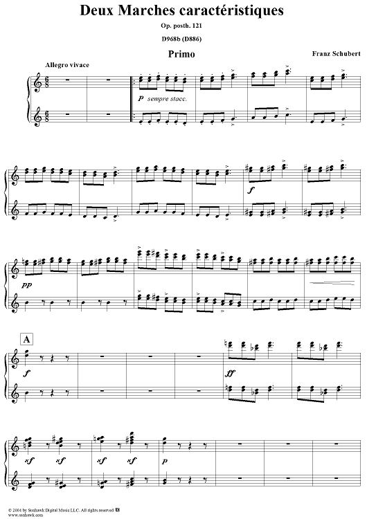 Two Marches caractéristiques in C Major, Op.posth 121