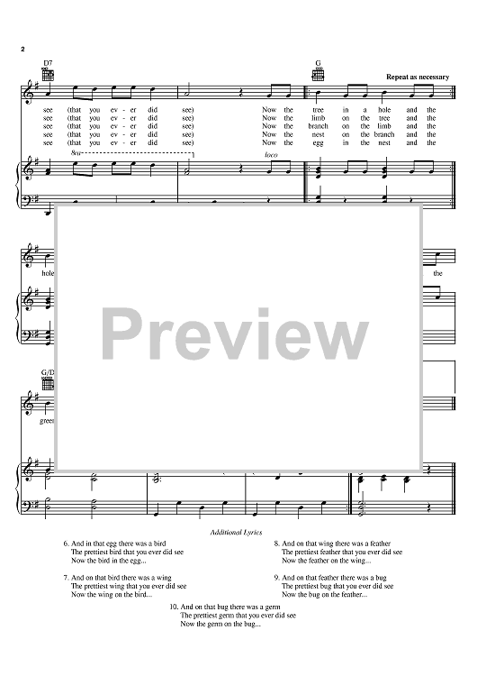 And The Green Grass Grows All Around" Sheet Music for Piano/Vocal