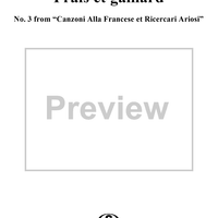 Frais et gaillard, No. 3 from "Canzoni Alla Francese et Ricercari Ariosi"