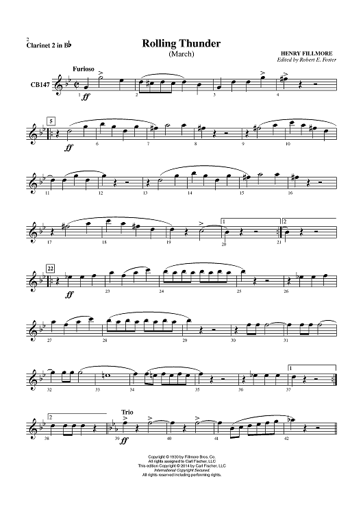 Rolling Thunder - Clarinet 2 in Bb