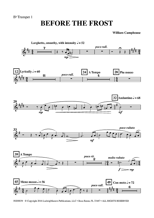 Before the Frost - Bb Trumpet 1