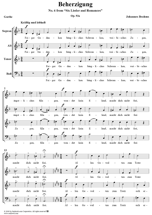 Six Lieder and Romances, op. 93a, no. 6: Beherzigung
