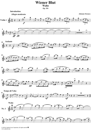 Wiener Blut (Vienna Blood), Op. 354 - Violin 1