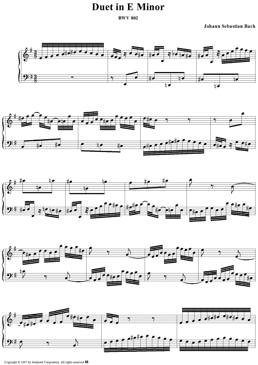 Four Duets, No. 1 in E minor, BWV 802