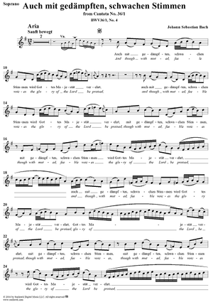 "Auch mit gedämpften, schwachen Stimmen", Aria, No. 4 from Cantata No. 36/1: "Schwingt freudig euch empor" - Soprano