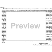 Messa breve in Re (Missa brevis in D Major) - Preface