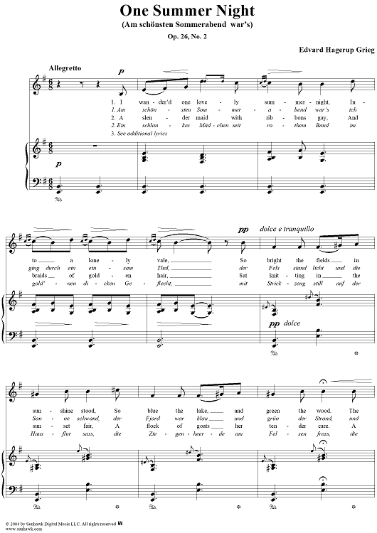One Summer Night, Op. 26, No. 2