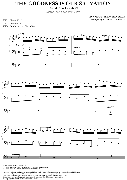 Chorale from Cantata 22 (Thy Goodness Is Our Salvation)