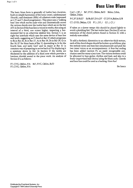 Bass Blues Line - Notes