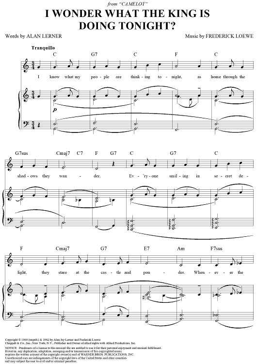 I Wonder What The King Is Doing Tonight?