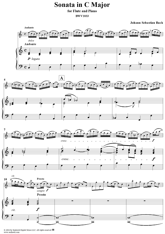 Flute Sonata No. 4 - Piano Score